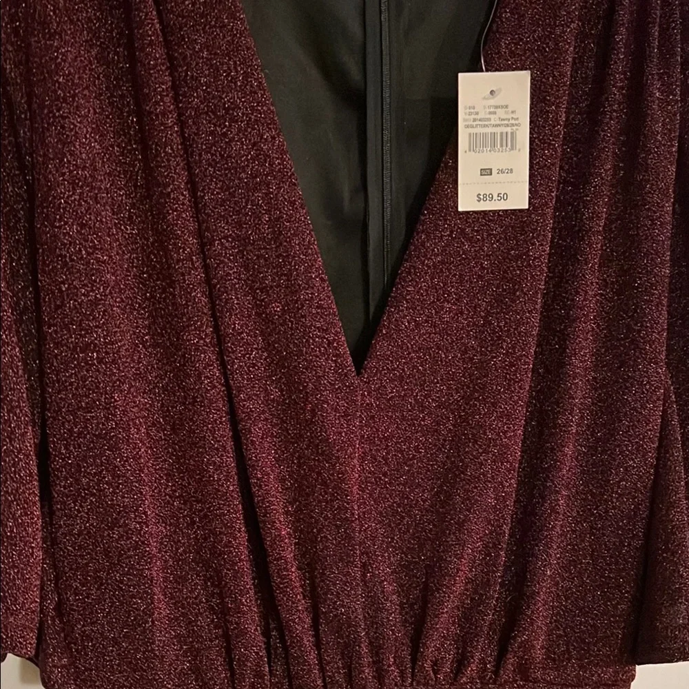 NWT Ashley Stewart Red Flutter Sleeve V- Friday event sale today’s sale price 🌺 - Picture 7 of 11
